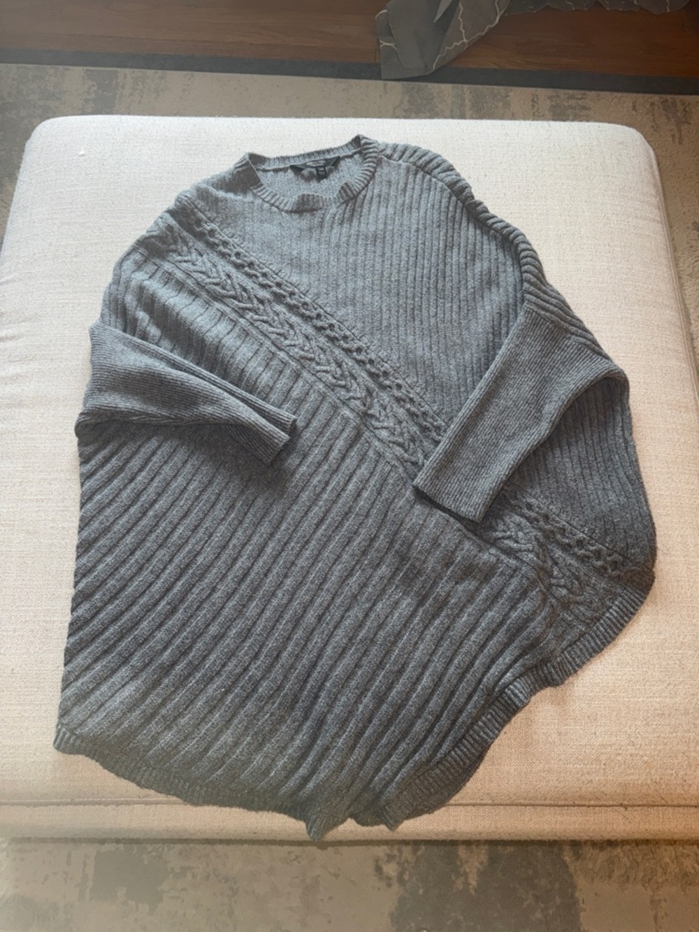 Simply Vera Vera Wang Gray Knit Poncho Sweater